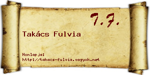 Takács Fulvia névjegykártya